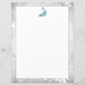 Blauwgroen peacock Stationery (Achterkant)