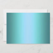 Blauwgroen Peacock Sweet Sixteen Kaart (Achterkant)