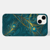 Blauwgroen Peacock-veren met Paisley Case-Mate iPhone Case (Achterkant (horizontaal))