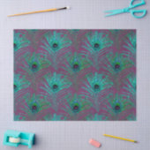 Blauwgroen Peacock-veren op Paarse ontkoppeling Tissuepapier (Craft)