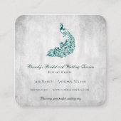 Blauwgroen Peacock Wedding and Bridal Services Vierkante Visitekaartje (Voorkant)