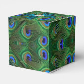Blauwgroen Peacock Wedding Favor Box Bedankdoosjes (Achterkant)