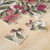  Blauwgroen pekock en roze Floral Legpuzzel (Zijkant)