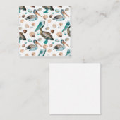 Blauwgroen Pelican Notecard Notitiekaartje (Voorkant / Achterkant)