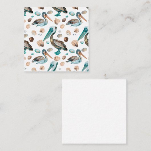 Blauwgroen Pelican Notecard Notitiekaartje (Voorkant / Achterkant)