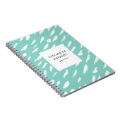 Blauwgroen penseelstreekpatroon minten. Modern abs Notitieboek (Rechterzijde)