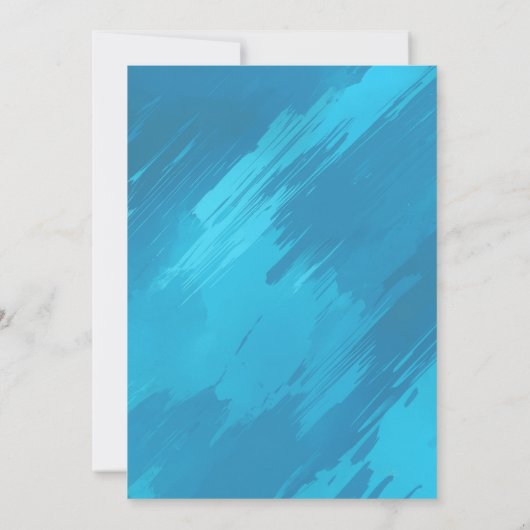 Blauwgroen penseelstreken Aangepaste BAR BAT MITZV Kaart (Achterkant)