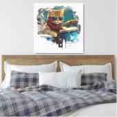 *~* BLAUWGROEN percussionist Cool Cat AP91 DRUMMER Canvas Afdruk (Insitu (Slaapkamer))