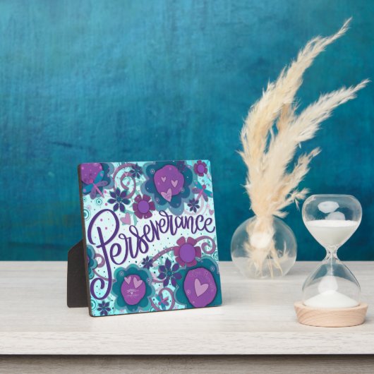 Blauwgroen Perseverance Custom Floral Fotoplaat (Insitu)