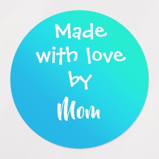 blauwgroen, persoonlijke etiketten met "Made with Labels (Design 2)