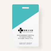 Blauwgroen persoonlijke foto-ID en -Logo van medis Badge (Achterkant)