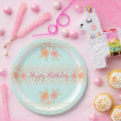 Blauwgroen perzik en roze Bord van Florence (Feest)