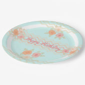 Blauwgroen perzik en roze Bord van Florence (Gekanteld)