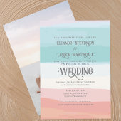 Blauwgroen perzik Waterverf zonsondergang Outdoor Kaart