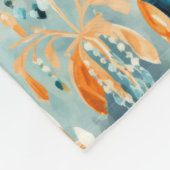 Blauwgroen perzikkandelaar fleece deken (Hoek)