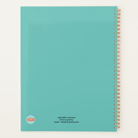 Blauwgroen perzikneusleeftijd derde leeftijd planner (Achterkant)