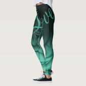 Blauwgroen petalen leggings (Links)