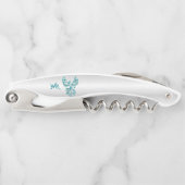 Blauwgroen Phoenix monogram Kurkentrekker (Voorkant)