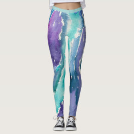 Blauwgroen pictogrammen leggings