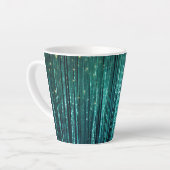 Blauwgroen Pine Green Tinsel Christmas Latte Mok (Linkerhoek)