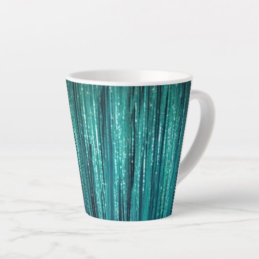 Blauwgroen Pine Green Tinsel Christmas Latte Mok (Rechterhoek)