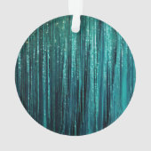 Blauwgroen Pine Green Tinsel Gouden Kerstboom Ornament (achterkant)