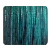 Blauwgroen Pine Green Tinsel Gouden Kerstboom Snijplank (Voorkant)