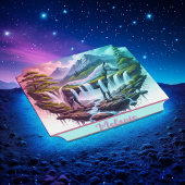 Blauwgroen Pink Horse Mountain Waterval Onderzette Kartonnen Onderzetters