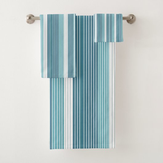 Blauwgroen Pinstripe Kerstpatroon#28 ID1009 Bad Handdoek (Insitu)