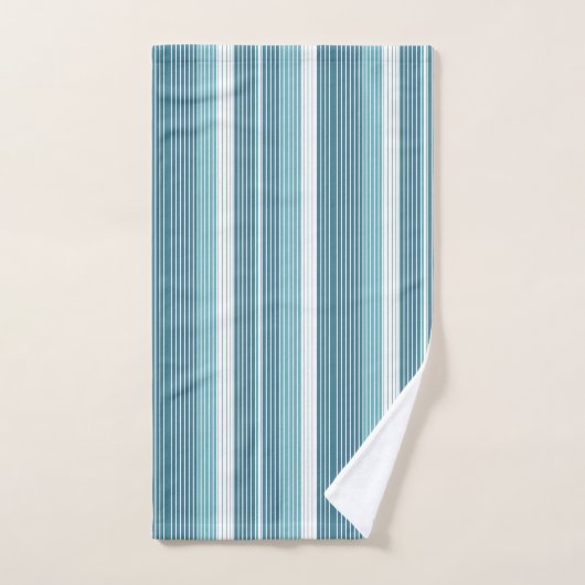 Blauwgroen Pinstripe Kerstpatroon#28 ID1009 Bad Handdoek (Handdoek)