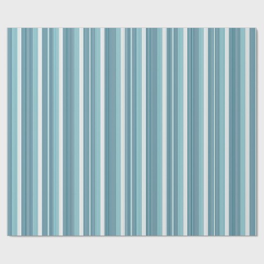 Blauwgroen Pinstripe Kerstpatroon#28 ID1009 Cadeaupapier (Vlak)