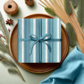 Blauwgroen Pinstripe Kerstpatroon#28 ID1009 Cadeaupapier
