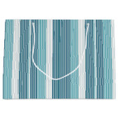 Blauwgroen Pinstripe Kerstpatroon#28 ID1009 Groot Cadeauzakje (Voorkant)