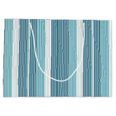 Blauwgroen Pinstripe Kerstpatroon#28 ID1009 Groot Cadeauzakje (Achterkant)