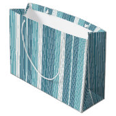 Blauwgroen Pinstripe Kerstpatroon#28 ID1009 Groot Cadeauzakje (Achterkant Gekanteld)