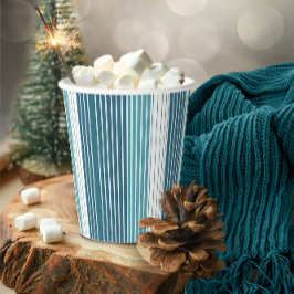 Blauwgroen Pinstripe Kerstpatroon#28 ID1009 Papieren Bekers