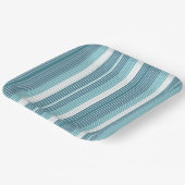 Blauwgroen Pinstripe Kerstpatroon#28 ID1009 Papieren Bordje (Gebogen)