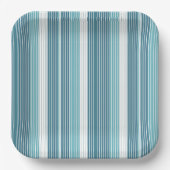 Blauwgroen Pinstripe Kerstpatroon#28 ID1009 Papieren Bordje (Voorkant)