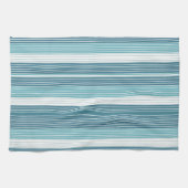 Blauwgroen Pinstripe Kerstpatroon#28 ID1009 Theedoek (Horizontaal)