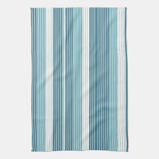 Blauwgroen Pinstripe Kerstpatroon#28 ID1009 Theedoek (Verticaal)