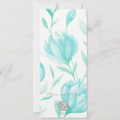 Blauwgroen pioenen Bewaar de datum Kaart (Achterkant)