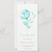 Blauwgroen pioenen Bewaar de datum Kaart (Voorkant)
