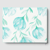 Blauwgroen pioenen bruiloft gastenboek (Achterkant)