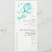 Blauwgroen pioenen bruiloft menu (Voorkant)