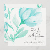 Blauwgroen Pioenen Vow Vernieuwing 10 jaar Kaart (Voorkant / Achterkant)