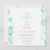 Blauwgroen Pioenen Vow Vernieuwing 10 jaar Kaart (Achterkant)