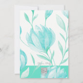 Blauwgroen pioenen Vrijgezellenfeest Kaart (Achterkant)