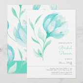 Blauwgroen pioenen Vrijgezellenfeest Kaart (Voorkant / Achterkant)