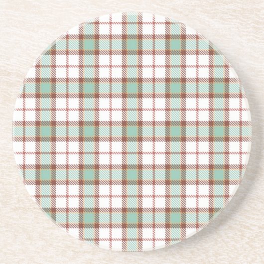 Blauwgroen Plaid Sandstone Onderzetter (Voorkant)