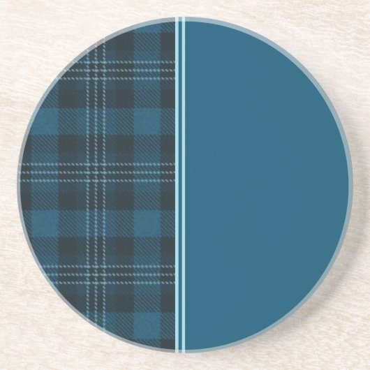 Blauwgroen Plaid Sandstone Onderzetter (Voorkant)